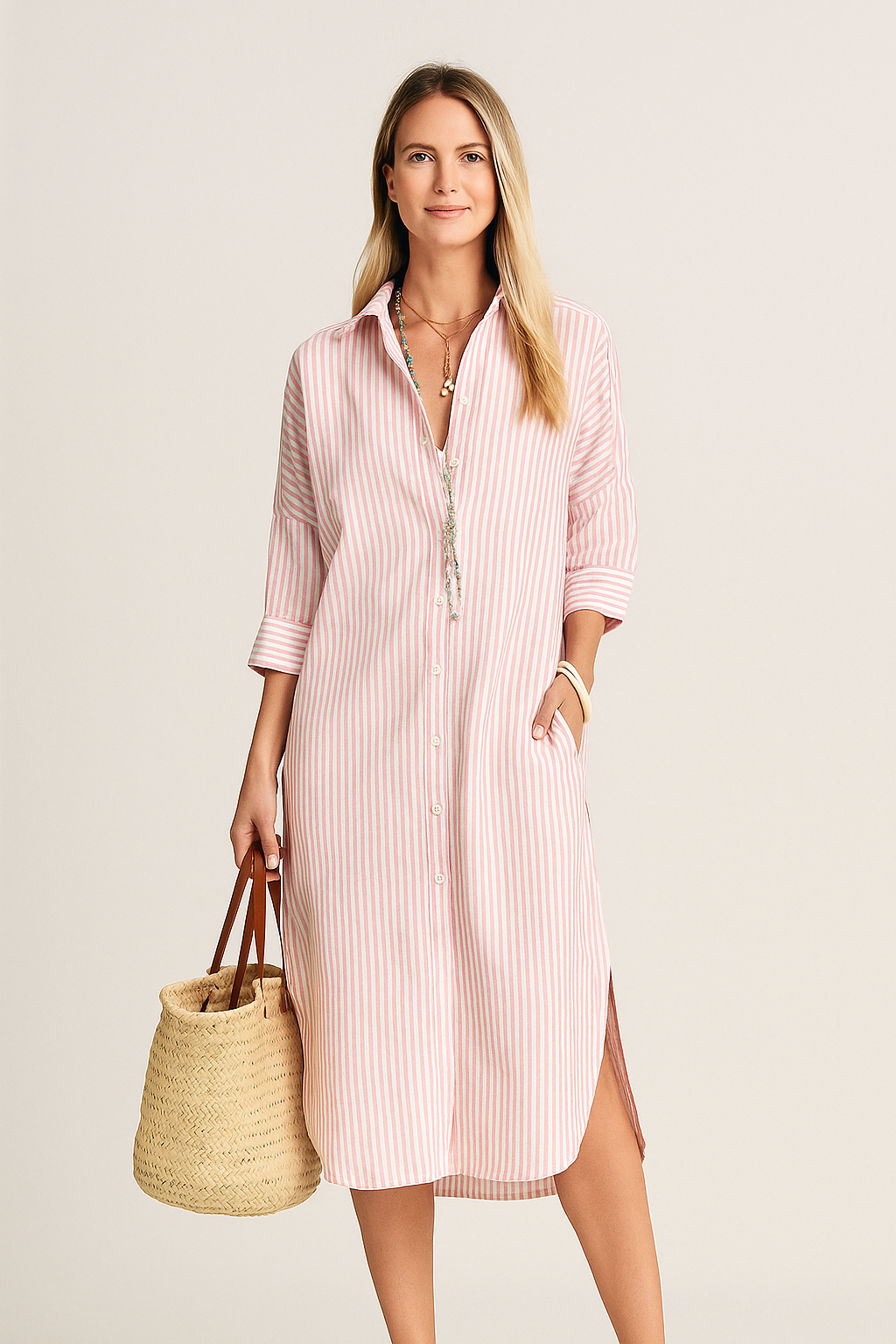 Elegant Striped Maxi Dress – Camille