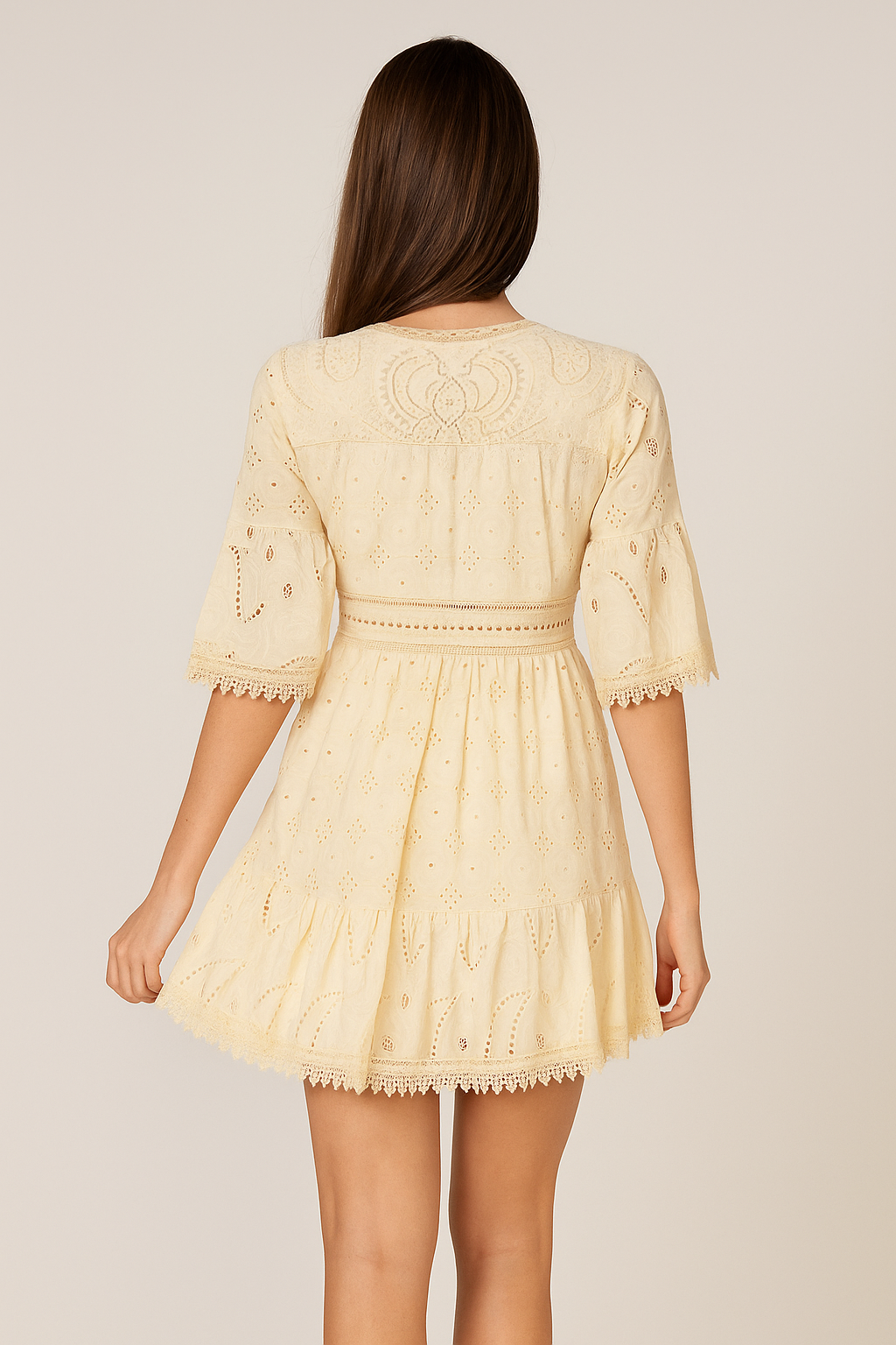 Beige Boho Summer Dress With V-Neck – Mireya