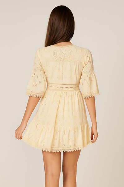 Beige Boho Summer Dress With V-Neck – Mireya