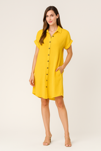 Elegant Button-Up Midi Dress – Soraya