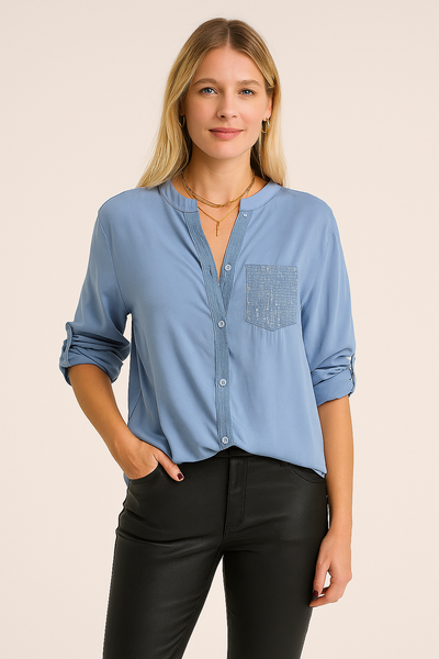 Chic Glamour Button-Up Blouse – Amaris