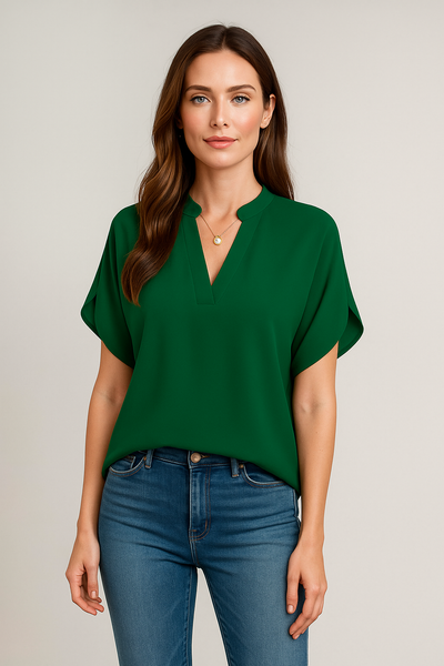 Elegant Blouse with V-Neck for Women – Calista