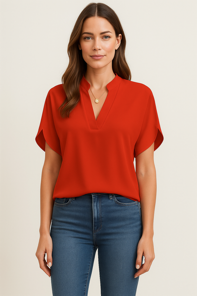 Elegant Blouse with V-Neck for Women – Calista