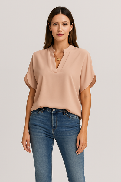 Elegant Blouse with V-Neck for Women – Calista