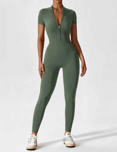 Black Zipper Jumpsuit – Sienna