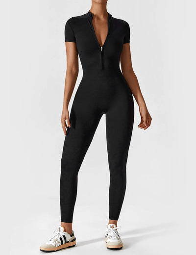 Black Zipper Jumpsuit – Sienna